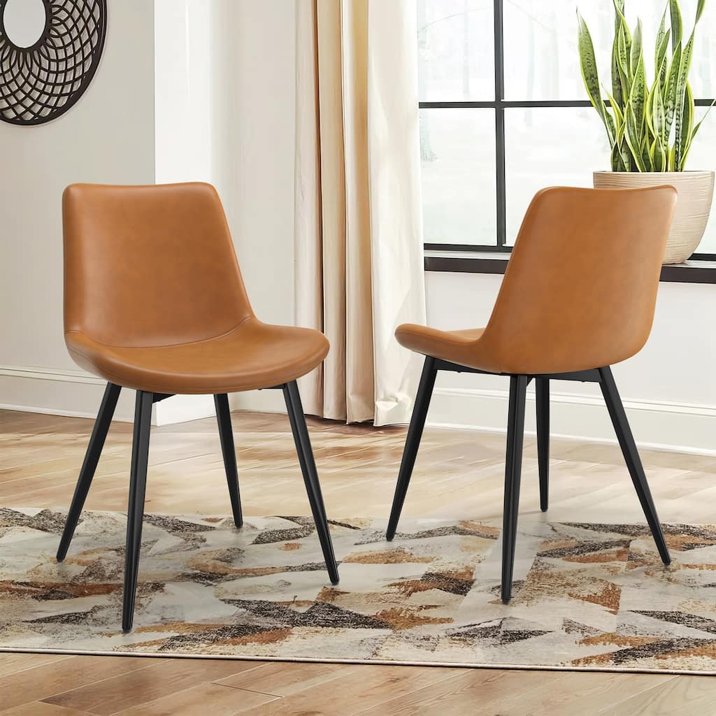 18 in. Modern Faux Leather Upholstered Dining Chairs Counter Stools for Dining Room - 19.68 in.W x 21.65 in.D x 31.49 in.H