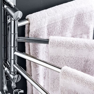 Stainless Steel Wall Mount Bathroom 4 Arm Swing Out Towel Racks Bars - 4-Bars