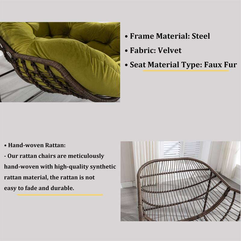 Outdoor Rocking Chair with Padded Cushion