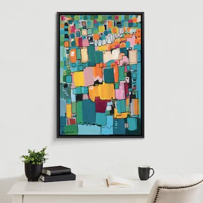 Kate and Laurel Sylvie Afternoon Delight Framed Canvas by Leah Nadeau