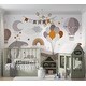 preview thumbnail 5 of 4, Premium Wallpaper Wall Mural - Whimsical Sky Friends
