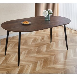 Extensible Dining Table with Metal Legs Modern Multifunctional Table ...
