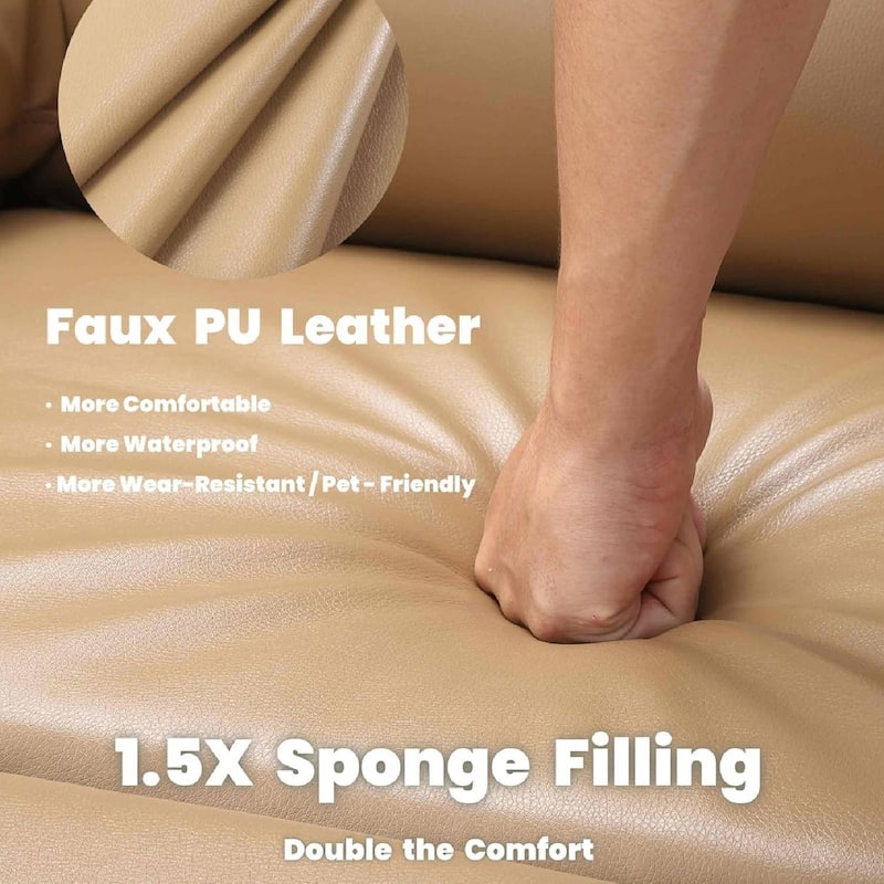 Oversized PU Leather Massage Recliner Sofa Chair for Living Room and Bedroom