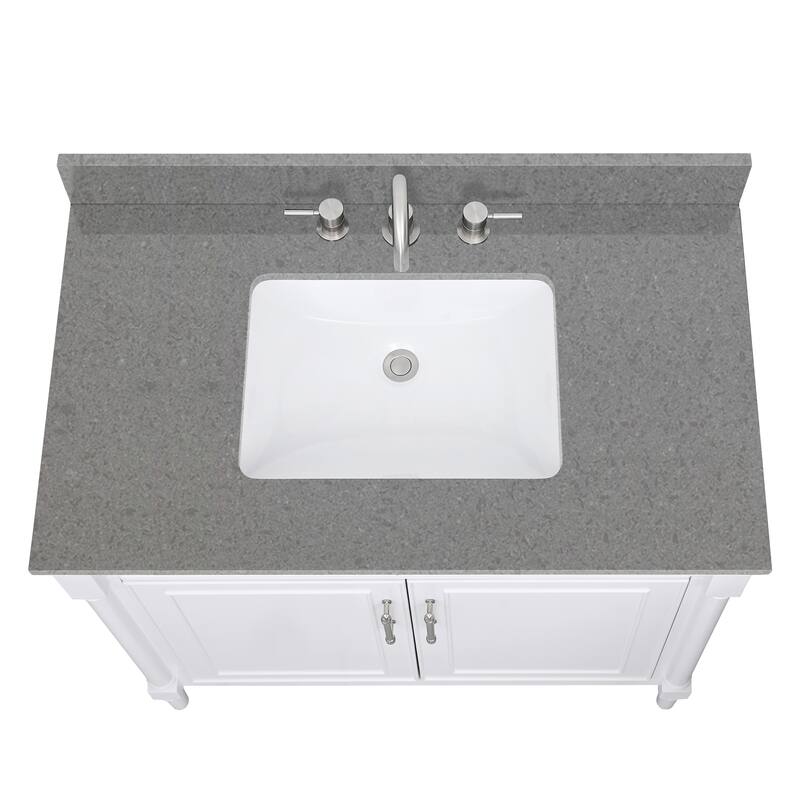 Avanity Quartz Vanity Top with Rectangular Undermount Sinks