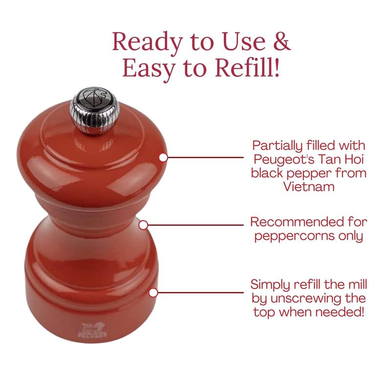 Peugeot Bistro Pepper and Salt Mill Set - 10cm - 4in.