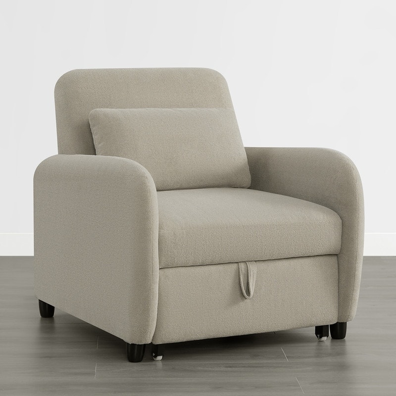 Spruce & Spring Modern Pull-Out Accent Chair Bed with Adjustable Backrest & Space-Saving Design