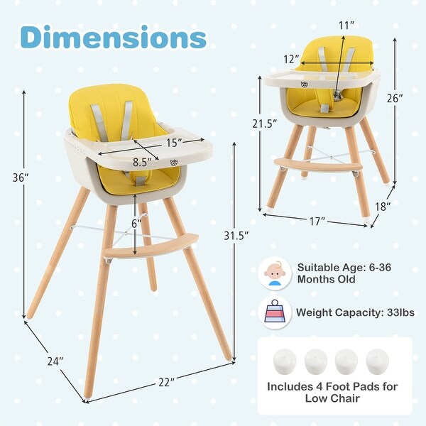 Baby joy wooden high chair hot sale
