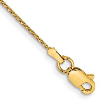 Curata 10k Yellow Gold .95mm 7" Parisian Wheat Chain Bracelet