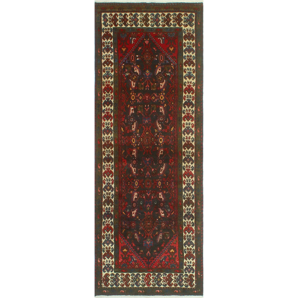 Noori Rug Fine Vintage Distressed Berke Charcoal/Ivory Runner - 3'7" x 10'1"