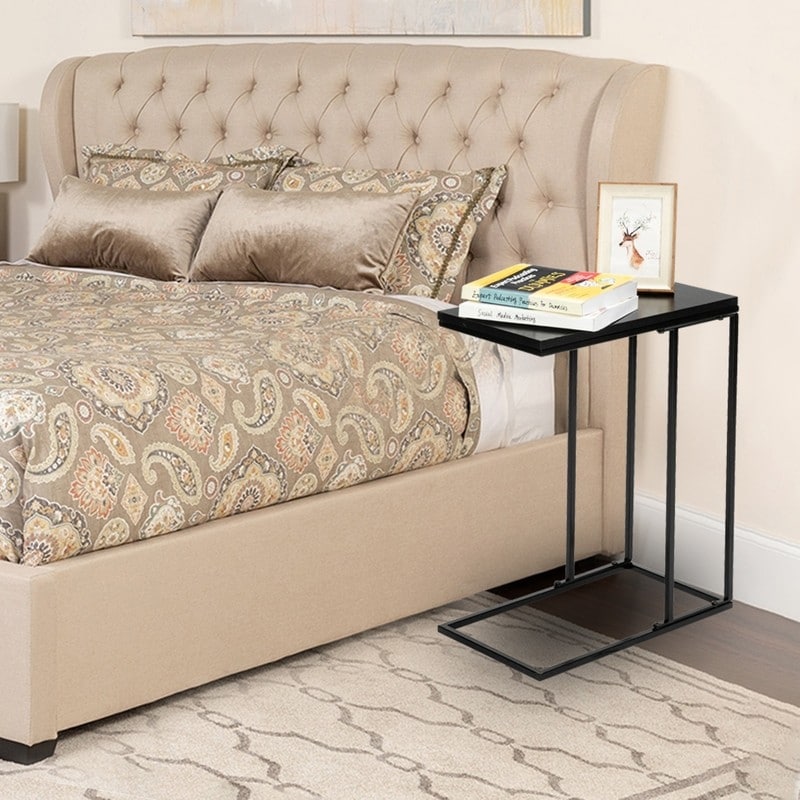 Snack Side Table C Shaped End Table For Sofa Couch And Bed Overstock 30693566 Mdf