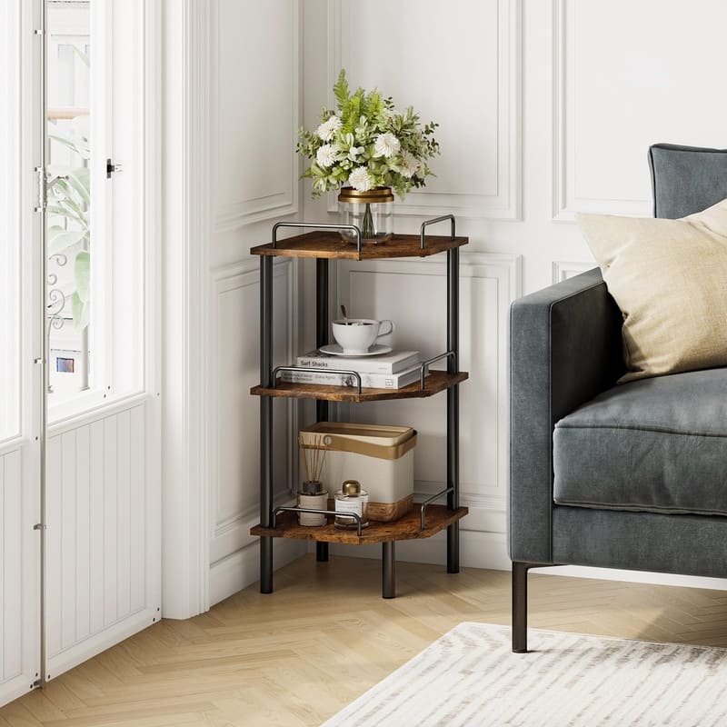 Corner Shelf Stand - 11.81"D x 11.81"W x 26.29"H