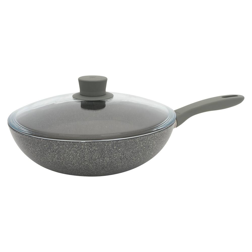 ZWILLING Parma Plus 11-inch Aluminum Nonstick Wok with Lid - Grey