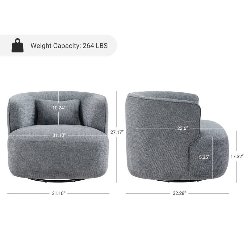 Art Leon Swivel Accent Barrel Chairs