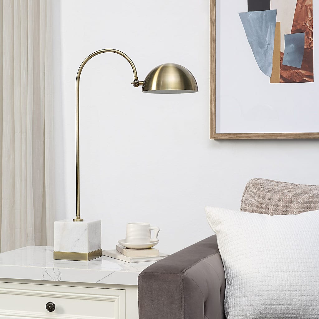 Renwil Volos 30" Table Lamp with Dome Shade, White