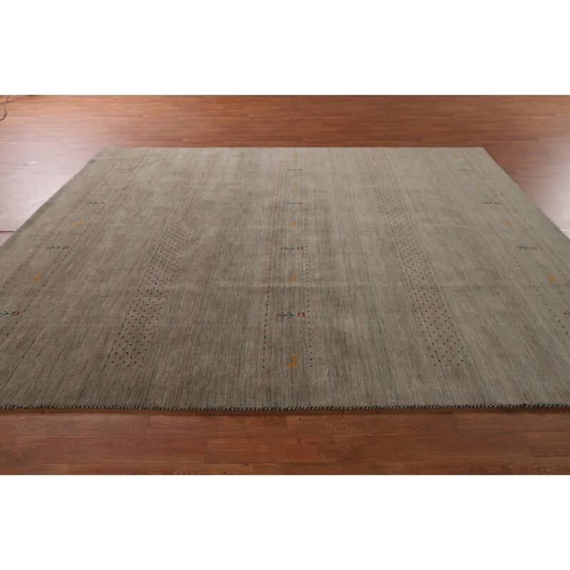 Tribal Gabbeh Indian Area Rug Hand-Knotted Wool Carpet - 7'10"x 9'10"
