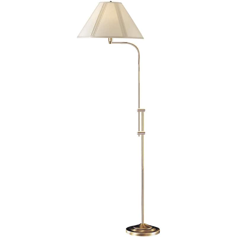 HomeRoots 68" Bronze Adjustable Traditional Shaped Floor Lamp With Beige Empire Shade - 21.75
