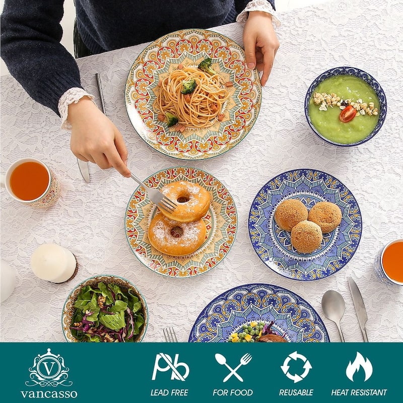 vancasso Mandala Bohemian Porcelain Dinnerware Set (Service for 4)