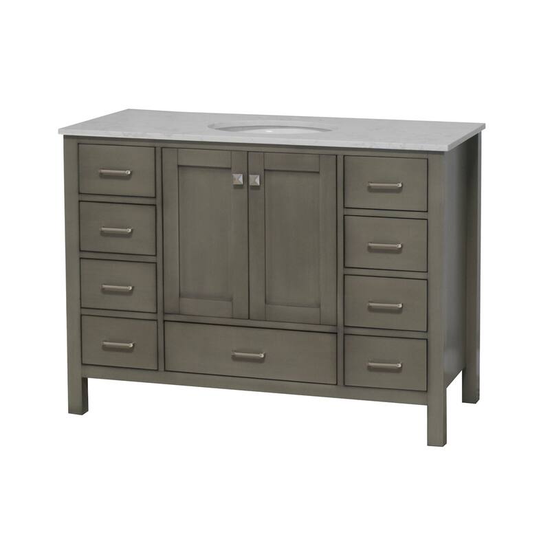 KitchenBathCollection Horizon 48" Bathroom Vanity with Engineered Carrara Top