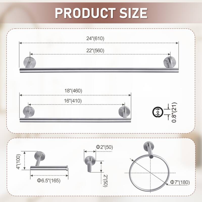 WOWOW 6-Piece Bath Hardware Set with Mounting Hardware