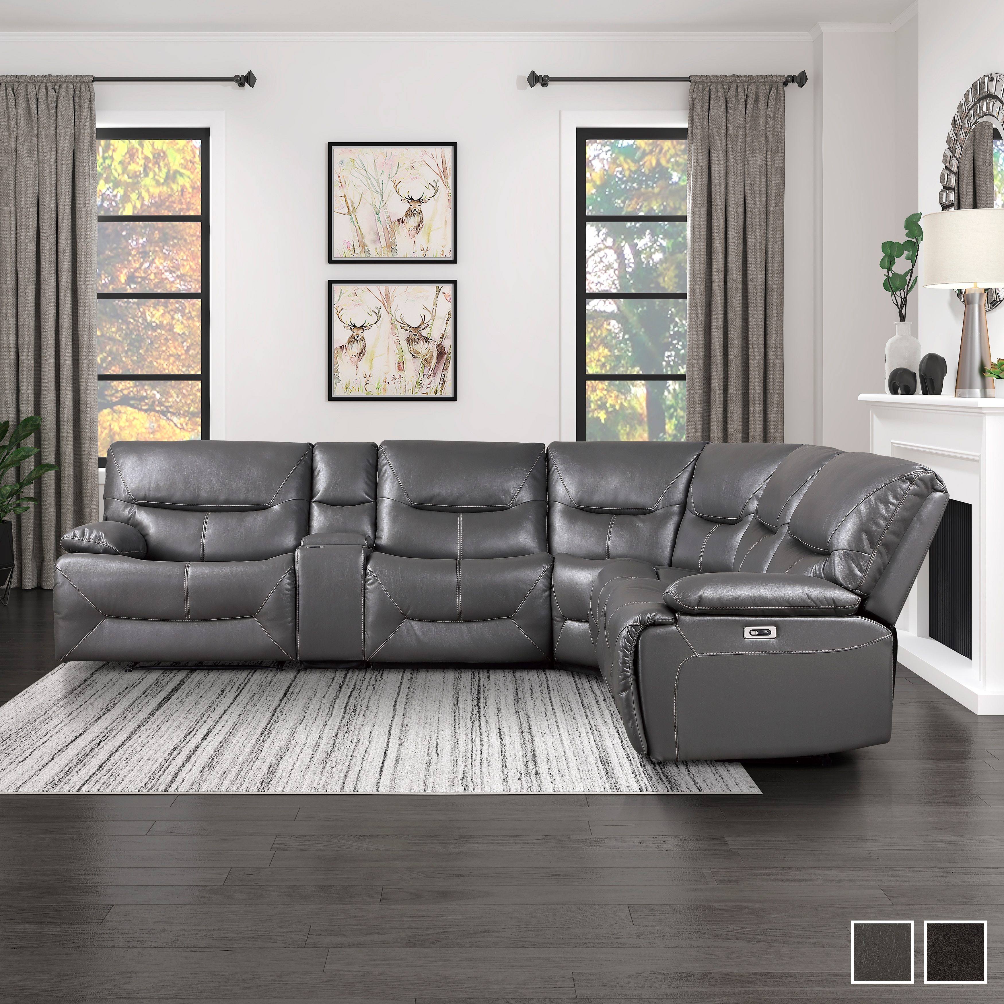Ac pacific nicole reclining leather hotsell upholstered sectional sofa