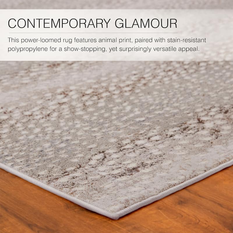 Silver Orchid Axis Animal Print Spotted Area Rug