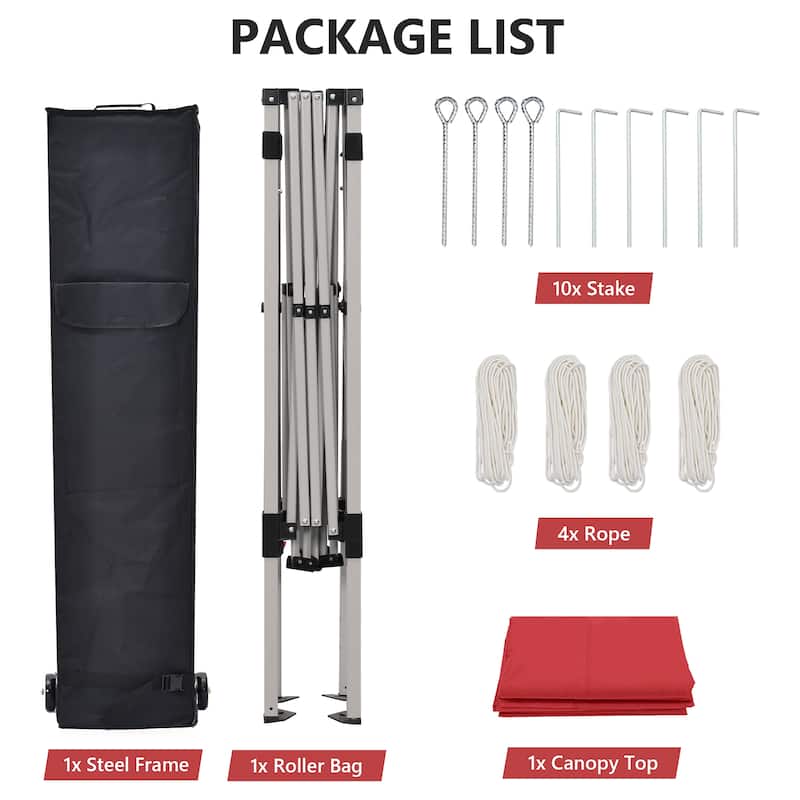 Ainfox 10x20 Heavy Duty Pop up Canopy Tent,Outdoor Shade Instant Folding Event Gazebo with Wheeled Bag