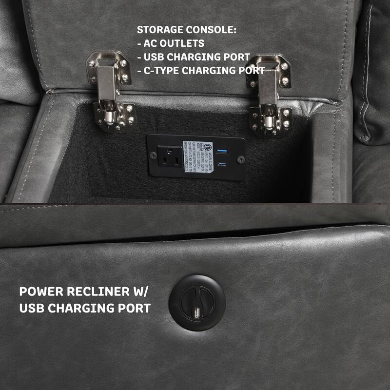 Infinity Power Reclining Faux Leather Reclining Loveseat