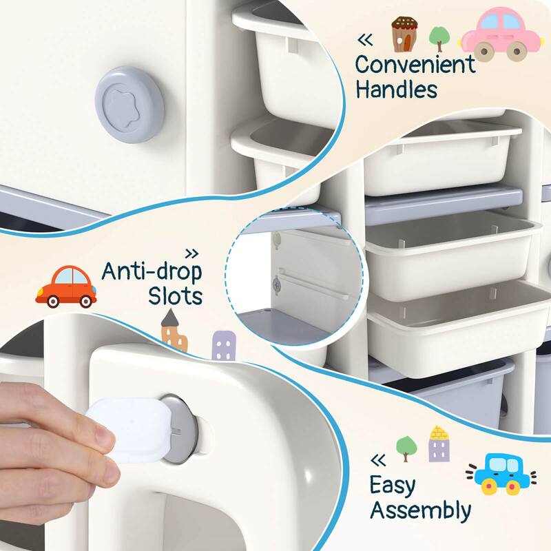 Costway Kids Toy Storage Organizer with 2 Cabinets & 11 Removable Bins - See Details