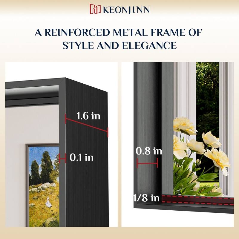 Keonjinn Aluminum Framed Wall Mount Bathroom Vanity Mirror