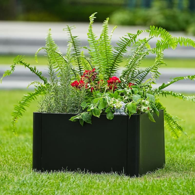 20.47" Modern Raised Garden Bed Planter, Ideal for Yard, Patio with Base - N/A - Black