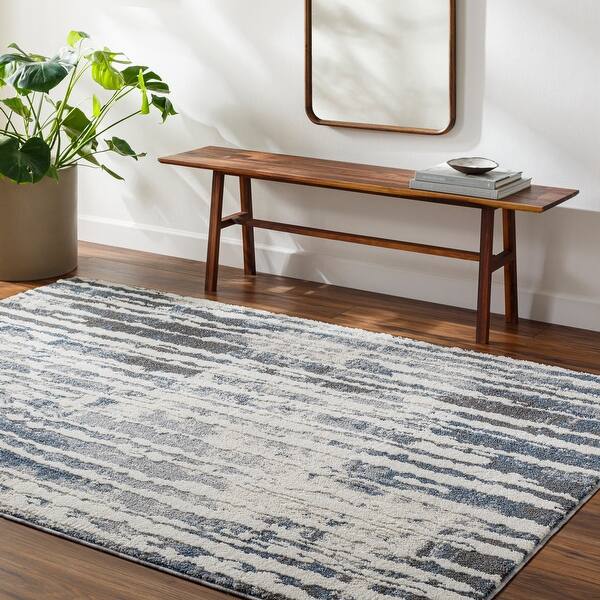 slide 2 of 6, Valet Industrial Abstract Stripe Area Rug Blue/Gray - 5' 3" x 7'