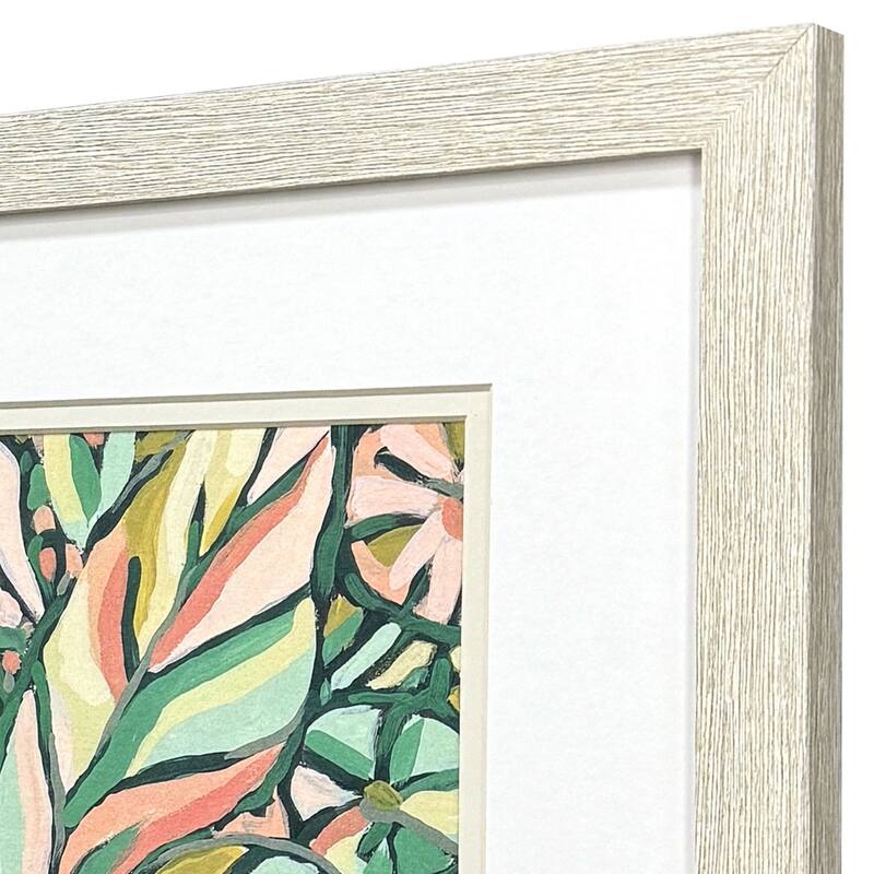 HomeRoots Set Of Two Candy Tropicals II Distressed White Framed Wall Art