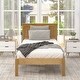 preview thumbnail 2 of 4, Twin Size Wooden Platform Bed with Headboard and Strong and Durable Frame and Plenty Storage Space
