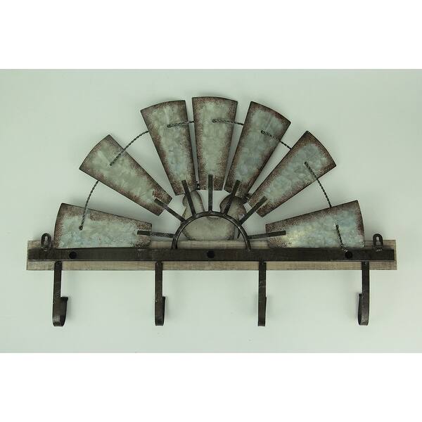 Shop Half Metal Windmill Farmhouse Rooster Decorative Wood Wall