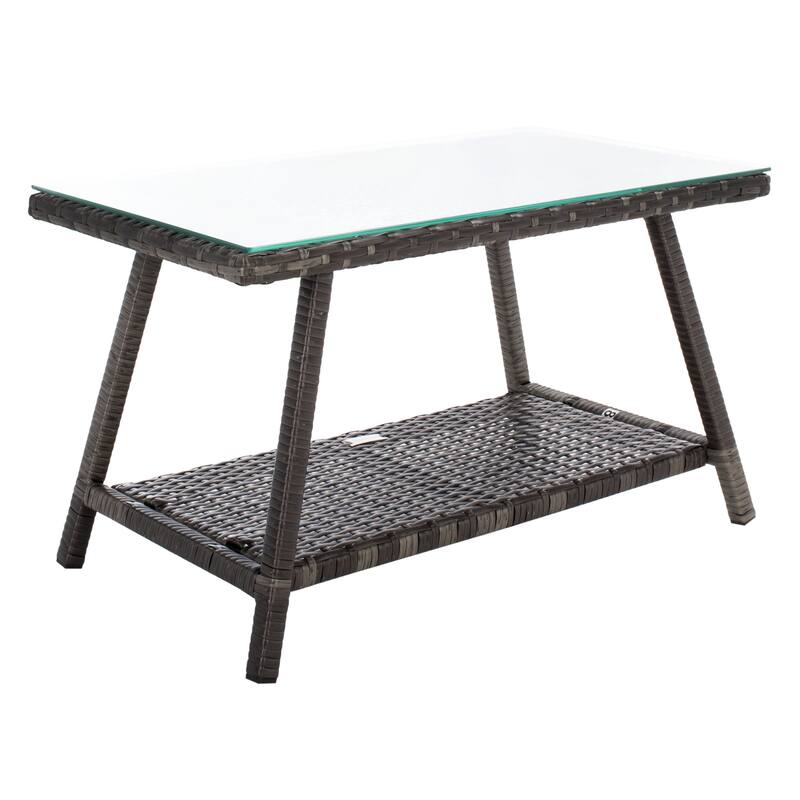SAFAVIEH Outdoor Aboka Wicker/ Steel 4-piece Patio Conversation Set