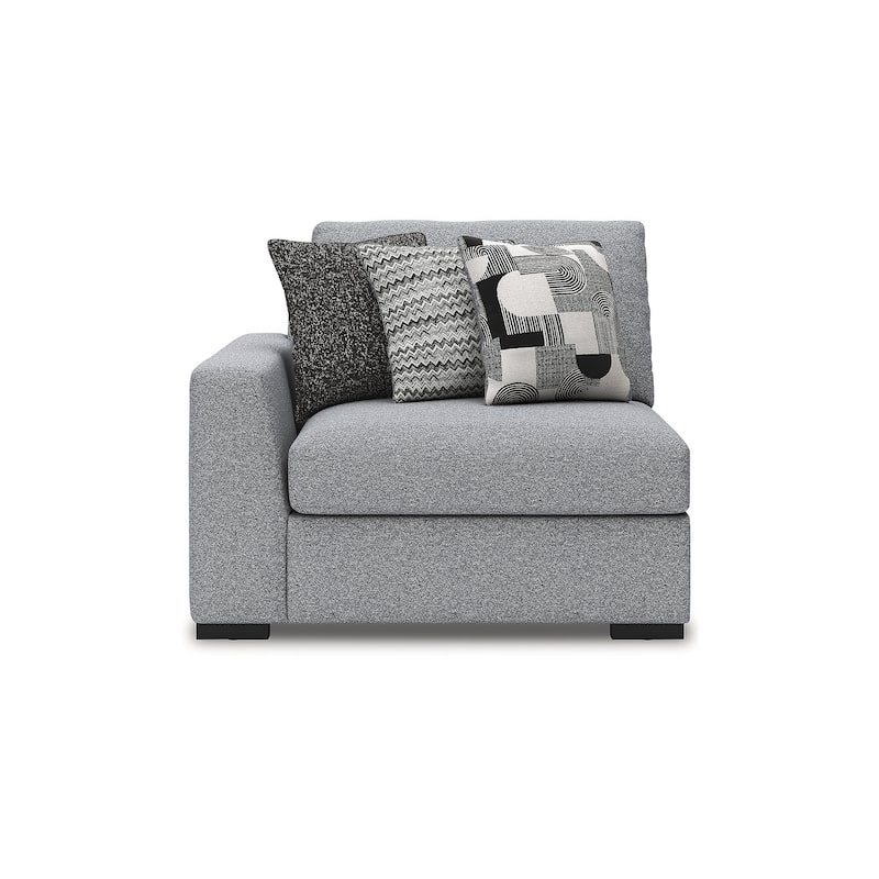 Signature Design by Ashley Bealton Gray 3-Piece Sectional with Chaise - 140" W x 69" D x 41" H