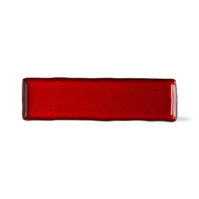 Soho Reactive Glaze Red Ceramic Serving Platter 14 x 4 x 0.88 Inches Dishwasher Safe Everyday Use