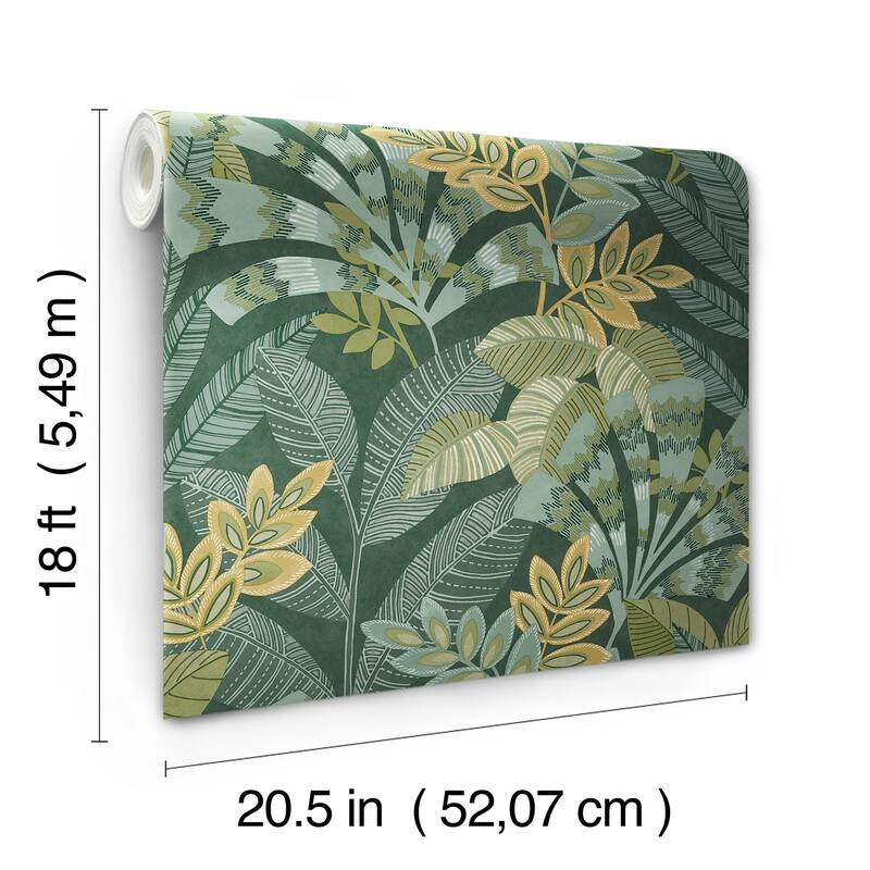 Yara Green Peel and Stick Wallpaper