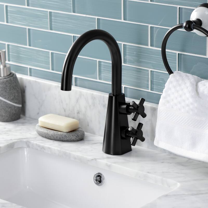 Kingston Brass Constantine Two-Handle 1-Hole Deck Mount Bathroom Faucet with Push Pop-Up