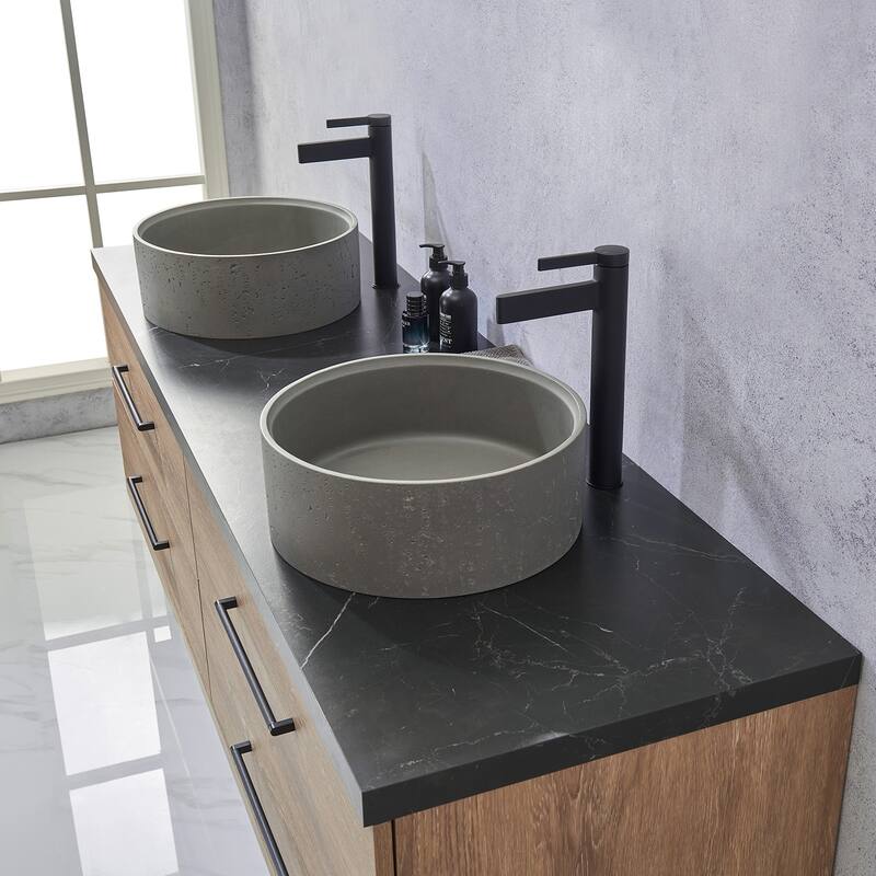 Trento Bath Vanity with Sintered Stone Top with Concrete Sink (R)