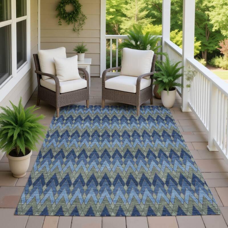 Machine Washable Indoor/ Outdoor Modern Baxter Chantille Rug