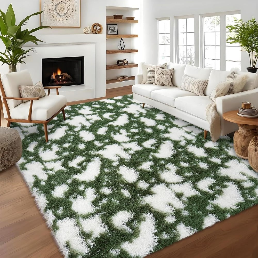 Modern Abstract Area Rug for Hallways Living Room Patio Decor Green - 2' x 3'