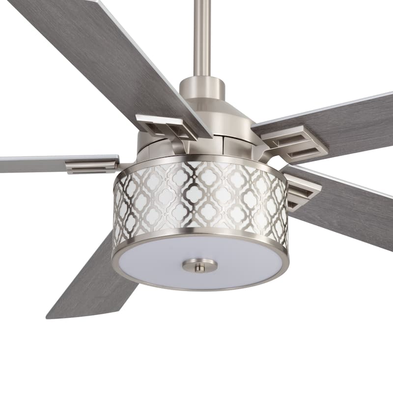 52" Reversible 5-Blade Caged Ceiling Fan with Light and Remote