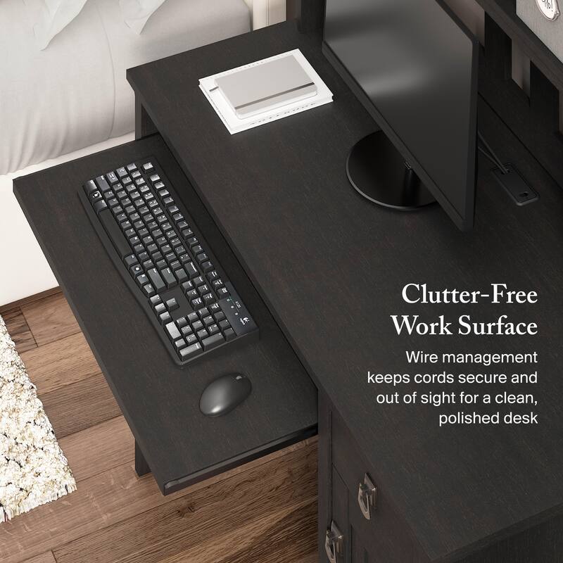 Bush Furniture Salinas Small Computer Desk with Storage Hutch