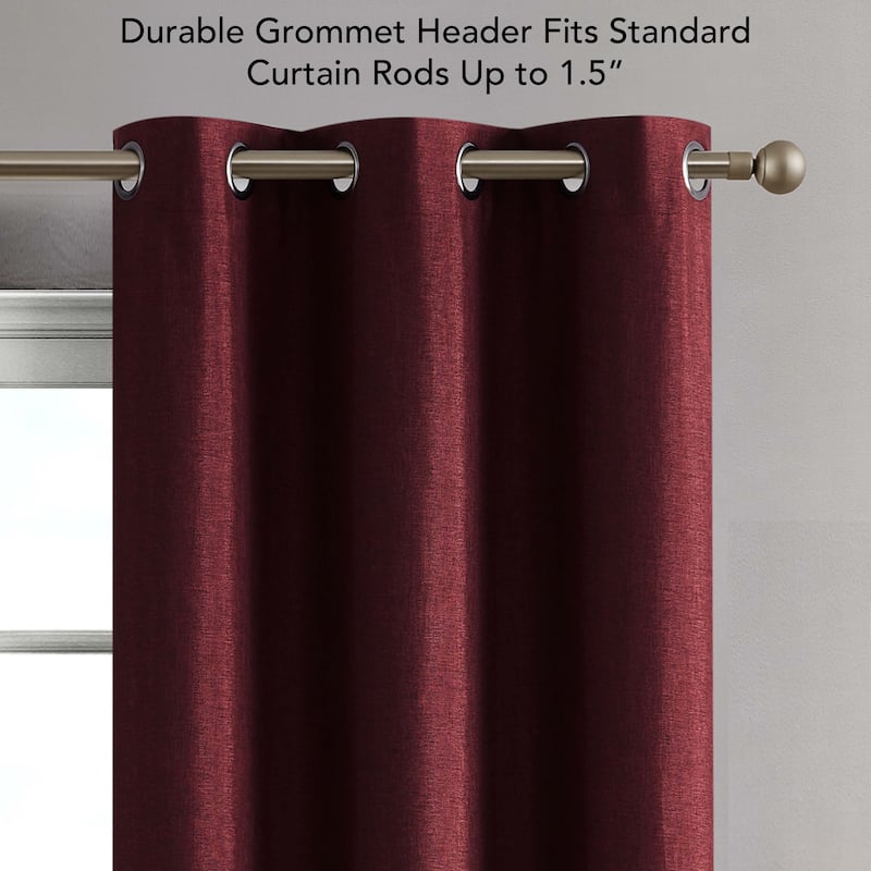 Creative Home Ideas Legrae Blackout Grommet Window Curtain Panel Pair with Tiebacks