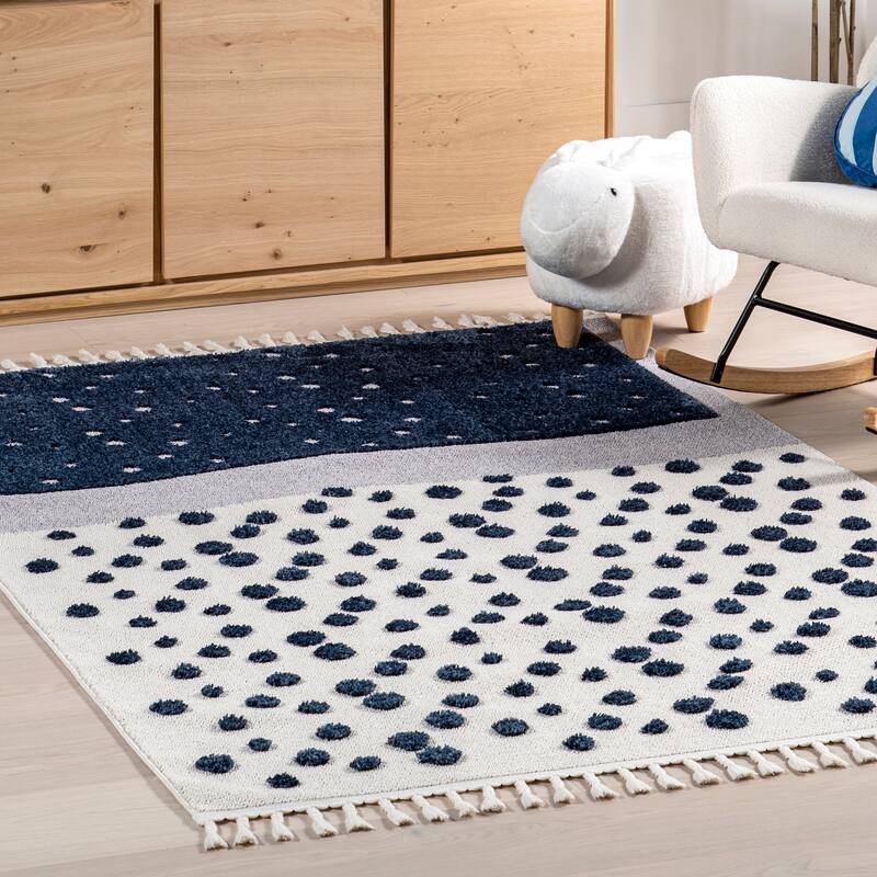 Nuloom Alena Starry Night High-Low Kids Tasseled Area Rug