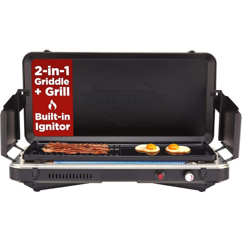 Hike Crew Gas Camping Grill & Griddle - 13,000 BTU Portable Propane Grill with Integrated Igniter & More! - N/A