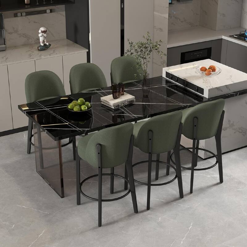 set of 4 Upholstered Counter Height Bar Stools