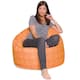 Kids Bean Bag Chair, Big Comfy Chair - Machine Washable Cover - 48 Inch Extra Large - Pattern Scrolls Red and Yellow