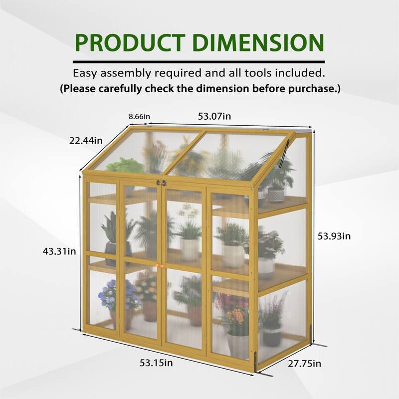 Wooden Greenhouse Polycarbonate Garden Shed for Plants
